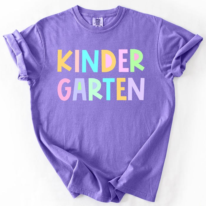 Back To School Kids, Pastel, First Day, Teacher, Grades, Students, Colorful Comfort Colors T-Shirt