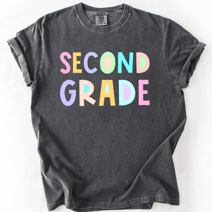 Back To School Kids, Pastel, First Day, Teacher, Grades, Students, Colorful Comfort Colors T-Shirt