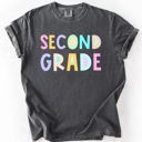 L Second Grade Back To School Kids, Pastel, First Day, Teacher, Grades, Students, Colorful Comfort Colors T-Shirt