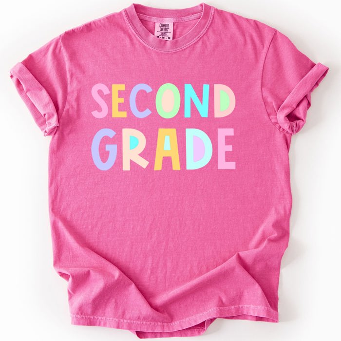 Back To School Kids, Pastel, First Day, Teacher, Grades, Students, Colorful Comfort Colors T-Shirt