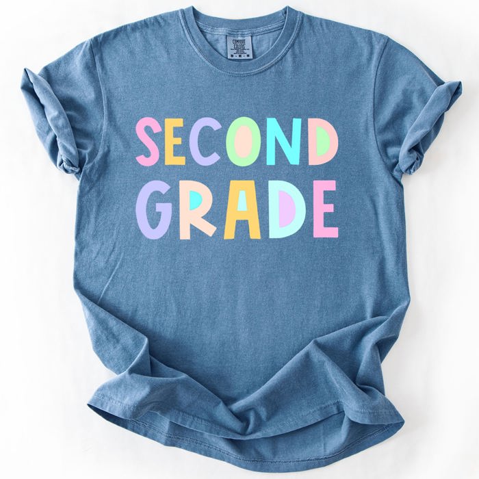 Back To School Kids, Pastel, First Day, Teacher, Grades, Students, Colorful Comfort Colors T-Shirt