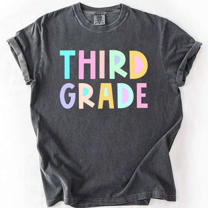 Back To School Kids, Pastel, First Day, Teacher, Grades, Students, Colorful Comfort Colors T-Shirt