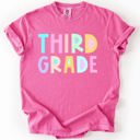 M Third Grade Back To School Kids, Pastel, First Day, Teacher, Grades, Students, Colorful Comfort Colors T-Shirt
