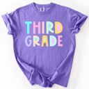 XL Third Grade Back To School Kids, Pastel, First Day, Teacher, Grades, Students, Colorful Comfort Colors T-Shirt