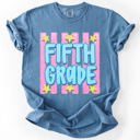 L Fifth Grade Back To School Kids, Striped, First Day, Teacher, Grades, Students, Colorful Comfort Colors T-Shirt