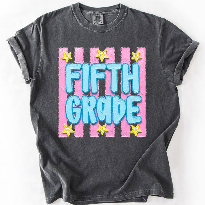 Back To School Kids, Striped, First Day, Teacher, Grades, Students, Colorful Comfort Colors T-Shirt