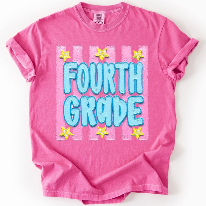 Back To School Kids, Striped, First Day, Teacher, Grades, Students, Colorful Comfort Colors T-Shirt