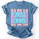 XXL First Grade Back To School Kids, Striped, First Day, Teacher, Grades, Students, Colorful Comfort Colors T-Shirt