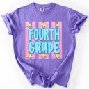 XXL Fourth Grade Back To School Kids, Striped, First Day, Teacher, Grades, Students, Colorful Comfort Colors T-Shirt