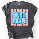 L Fourth Grade Back To School Kids, Striped, First Day, Teacher, Grades, Students, Colorful Comfort Colors T-Shirt