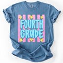 S Fourth Grade Back To School Kids, Striped, First Day, Teacher, Grades, Students, Colorful Comfort Colors T-Shirt