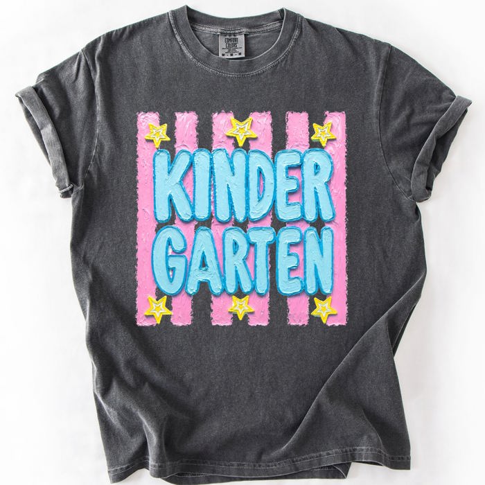 Back To School Kids, Striped, First Day, Teacher, Grades, Students, Colorful Comfort Colors T-Shirt