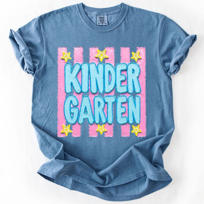 Back To School Kids, Striped, First Day, Teacher, Grades, Students, Colorful Comfort Colors T-Shirt