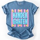 S Kindergarten Back To School Kids, Striped, First Day, Teacher, Grades, Students, Colorful Comfort Colors T-Shirt