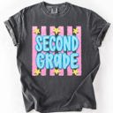 XXL Second Grade Back To School Kids, Striped, First Day, Teacher, Grades, Students, Colorful Comfort Colors T-Shirt
