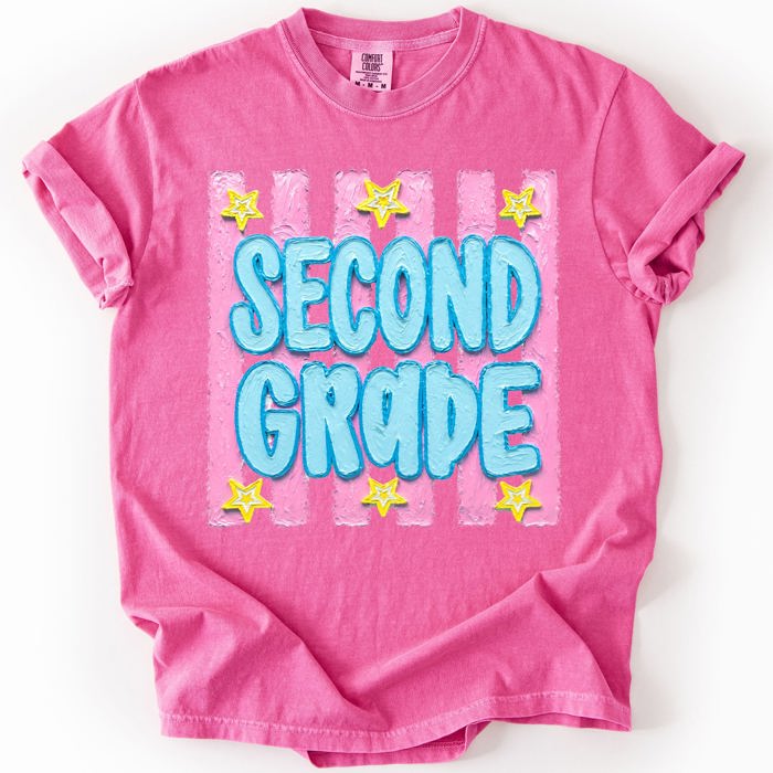 Back To School Kids, Striped, First Day, Teacher, Grades, Students, Colorful Comfort Colors T-Shirt