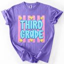 XXL Third Grade Back To School Kids, Striped, First Day, Teacher, Grades, Students, Colorful Comfort Colors T-Shirt