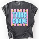L Third Grade Back To School Kids, Striped, First Day, Teacher, Grades, Students, Colorful Comfort Colors T-Shirt
