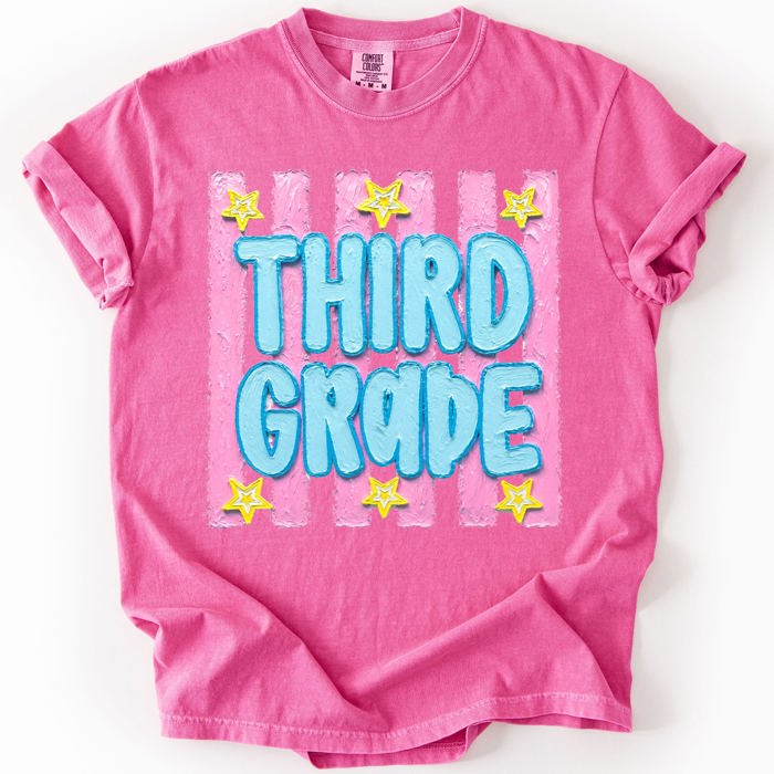 Back To School Kids, Striped, First Day, Teacher, Grades, Students, Colorful Comfort Colors T-Shirt