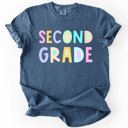 Large Second Grade Back To School, Pastel, First Day, Teacher, Grades, Students Comfort Colors T-Shirt