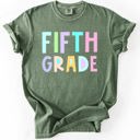 Large Fifth Grade Back To School, Pastel, First Day, Teacher, Grades, Students Comfort Colors T-Shirt