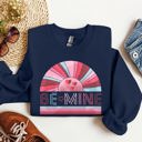 XXXL Navy Be Mine Retro Sunset Valentine's Day Edition Artwork For Lovers Collection Sweatshirt