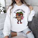 Small White So Berry Boujee Chocolate Strawberry Bougie Print Cozy Luxe Weekend Wear Sweatshirt