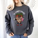 Medium Dark Gray Heather So Berry Boujee Chocolate Strawberry Bougie Print Cozy Luxe Weekend Wear Sweatshirt