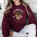 XL Maroon So Berry Boujee Chocolate Strawberry Bougie Print Cozy Luxe Weekend Wear Sweatshirt