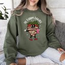 XL Military Green So Berry Boujee Chocolate Strawberry Bougie Print Cozy Luxe Weekend Wear Sweatshirt