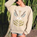 Small Sand Mystical Floral Vintage Cozy Garden Print Ethereal Botanical Artwork Collection Sweatshirt