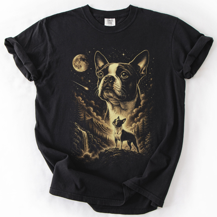 The Moon And Stars Dog Breeds Tarot Skeleton Dog Mom With Roses Under Starlit Sky Comfort Colors Tee