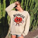 XL Sand Bougie Heart Boujee Valentine Graphic Love Letter Cozy Luxe Statement Sweatshirt