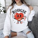XXXL White Bougie Heart Boujee Valentine Graphic Love Letter Cozy Luxe Statement Sweatshirt