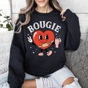 XXXL Black Bougie Heart Boujee Valentine Graphic Love Letter Cozy Luxe Statement Sweatshirt