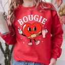 Large Red Bougie Heart Boujee Valentine Graphic Love Letter Cozy Luxe Statement Sweatshirt