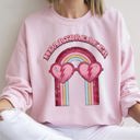 XL Light Pink Heart Breaker Love Sunglasses Retro Graphic Statement Cozy Vintage Vibe Valentine's Day Edition Sweatshirt