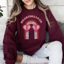 Large Maroon Heart Breaker Love Sunglasses Retro Graphic Statement Cozy Vintage Vibe Valentine's Day Edition Sweatshirt