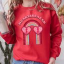XXXL Red Heart Breaker Love Sunglasses Retro Graphic Statement Cozy Vintage Vibe Valentine's Day Edition Sweatshirt