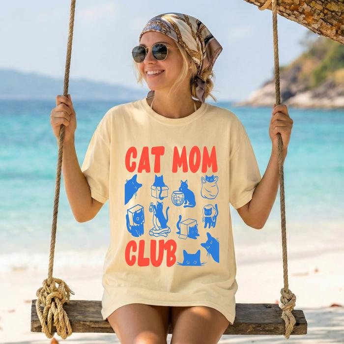 Cat Mom Club Cat Lover Forever Purrfect Cozy Edition For Cat Moms Everywhere Comfort Colors Tee