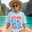 Small Chambray Baby Blue Cat Mom Club Cat Lover Forever Purrfect Cozy Edition For Cat Moms Everywhere Comfort Colors Tee