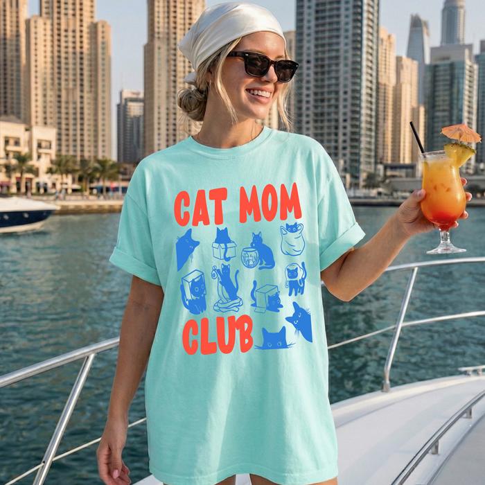 Cat Mom Club Cat Lover Forever Purrfect Cozy Edition For Cat Moms Everywhere Comfort Colors Tee