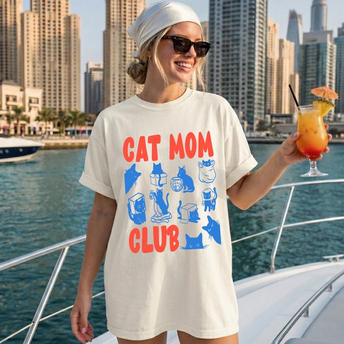 Cat Mom Club Cat Lover Forever Purrfect Cozy Edition For Cat Moms Everywhere Comfort Colors Tee