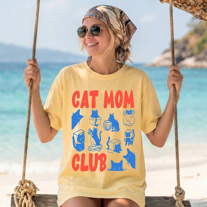 Cat Mom Club Cat Lover Forever Purrfect Cozy Edition For Cat Moms Everywhere Comfort Colors Tee