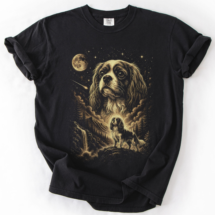 The Moon And Stars Dog Breeds Tarot Skeleton Dog Mom With Roses Under Starlit Sky Comfort Colors Tee