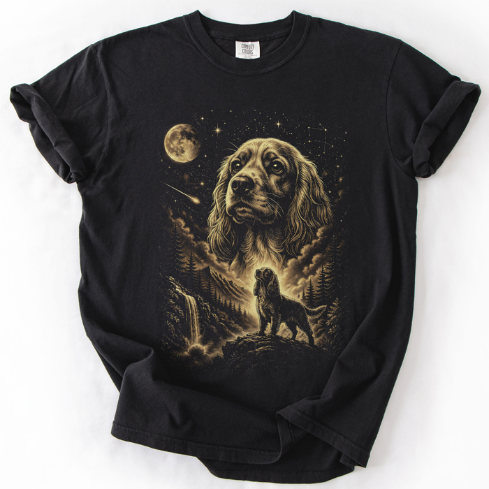 The Moon And Stars Dog Breeds Tarot Skeleton Dog Mom With Roses Under Starlit Sky Comfort Colors Tee