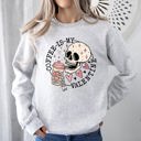 XXXL Ash Light Gray Coffee Is My Valentine Skeleton Caffeine Graphic For Coffee Lovers On Valentine's Day Sweatshirt