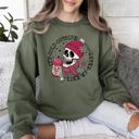 Medium Military Green It's Cold Outside Skeleton Heart Valentine's Day Cozy Winter Holiday Edition Sweatshirt
