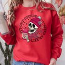 Small Red It's Cold Outside Skeleton Heart Valentine's Day Cozy Winter Holiday Edition Sweatshirt