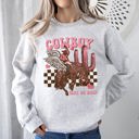 XXL Ash Light Gray Cowboy Take Me Away Western Country Valentines Day Classic Rustic Vintage Graphic Sweatshirt